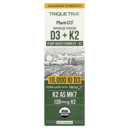 Triquetra Health, Plant-D3®, цельнопищевые витамины D3 и K2, 30 мл (1 жидк. унция)