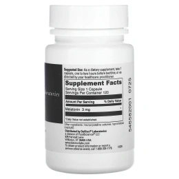 DaVinci Laboratories of Vermont, Мелатонин-3, 3 мг, 120 капсул