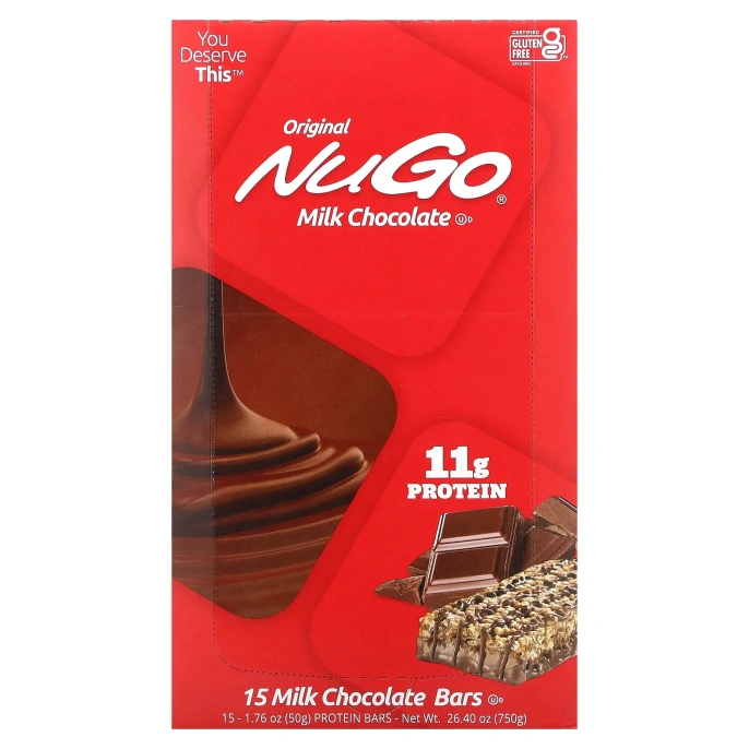 Nugo Nutrition, NuGo батончик Шоколад 15 батончиков