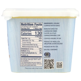 Carrington Farms, Органическое очищенное масло гхи, травяного откорма, 355 мл (12 жидк. унц.)