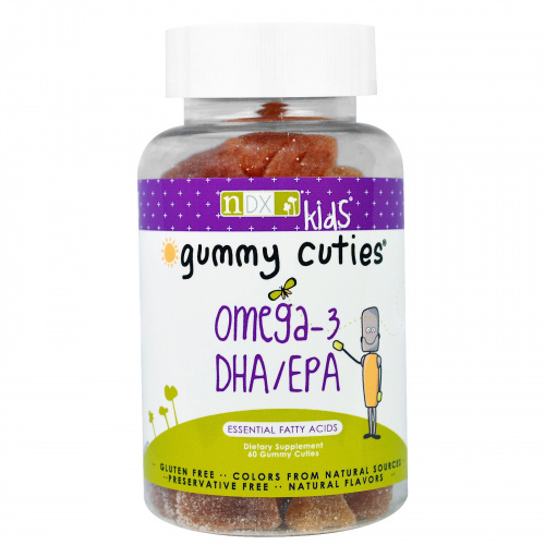 Natural Dynamix (NDX), Gummy Cuties, Kids Omega-3 DHA/EPA, 60 Gummy Cuties