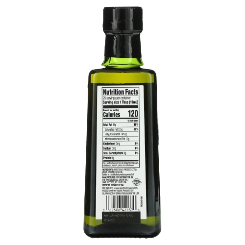 Spectrum Culinary, Органическое оливковое масло холодного отжима, 12,7 жидких унций (375 ml)
