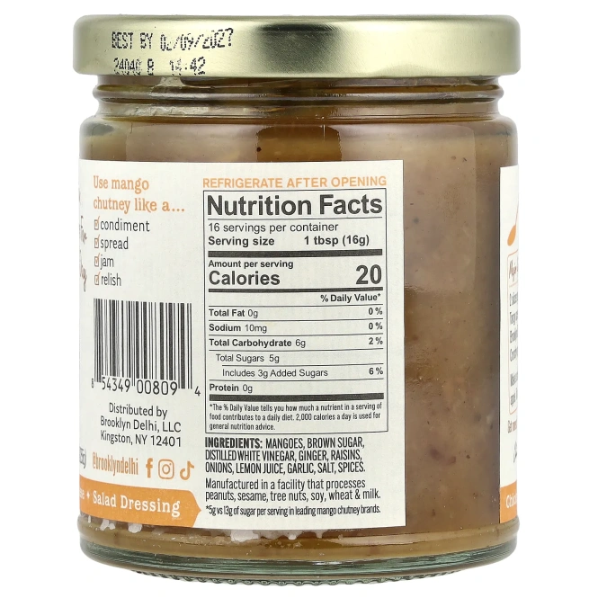 Brooklyn Delhi, Чатни с манго, 255 г (9 унций)