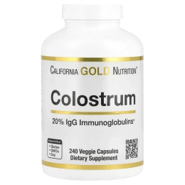 Colostrum California Gold Nutrition Высококонцентрированное Молозиво, 240 капсул