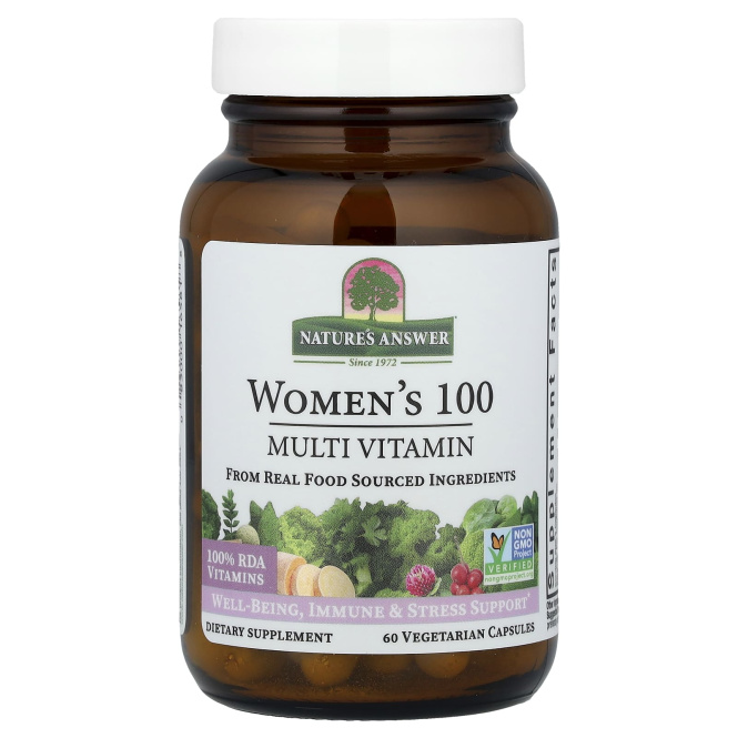 Nature's Answer, 100, мультивитамины для женщин, 60 вегетарианских капсул