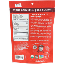 Taza Chocolate, Organic, 80% Dark Bark Chocolate Snacking Thins, Peppermint, 4.2 oz (119 g)