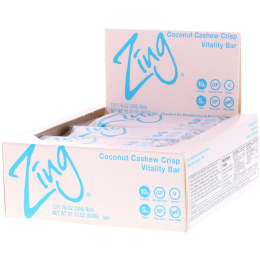 Zing Bars, Vitality Bar, Coconut Cashew Crisp, 12 Bars, 1.76 oz (50 g) Each