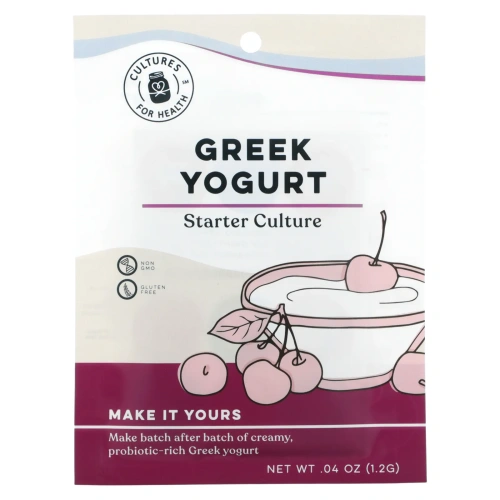 Cultures for Health, Настоящий йогурт, Греческий, 2 упаковки, ,04 (1,2 г)