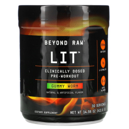 GNC Beyond Raw, LIT, Clinically Dosed Pre-Workout, Gummy Worm, 14.56 oz (412.8 g)