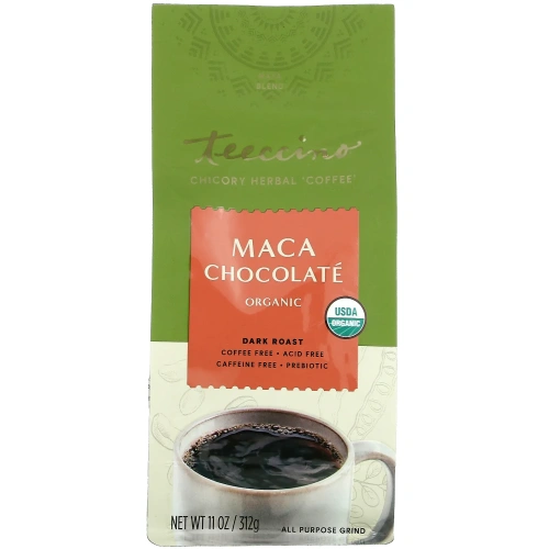 Teeccino, Травяной "кофе" с органическим цикорием, мака и шоколад, темная обжарка, без кофеина,, 11 унц. (312 г)