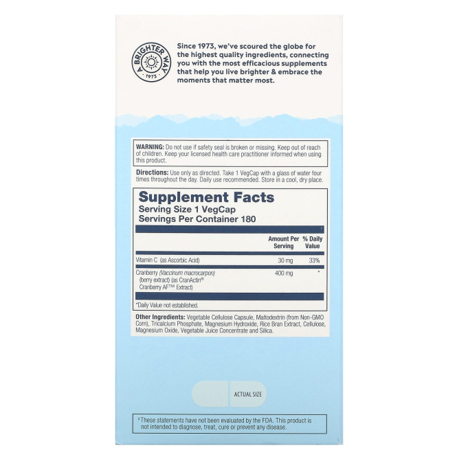 Solaray, CranActin, здоровье мочевыводящих путей, 180 капсул с растительной оболочкой