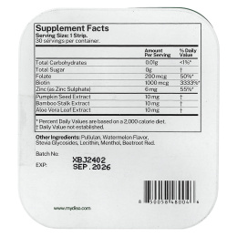 Diso, Derma, тропический арбуз, 30 полосок для полости рта