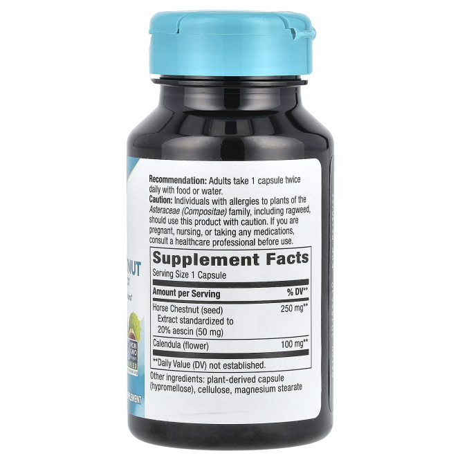 Nature's Way, конский каштан, 250 мг, 90 веганских капсул