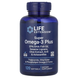 Life Extension Super Omega-3 Plus, 120 мягких желатиновых капсул