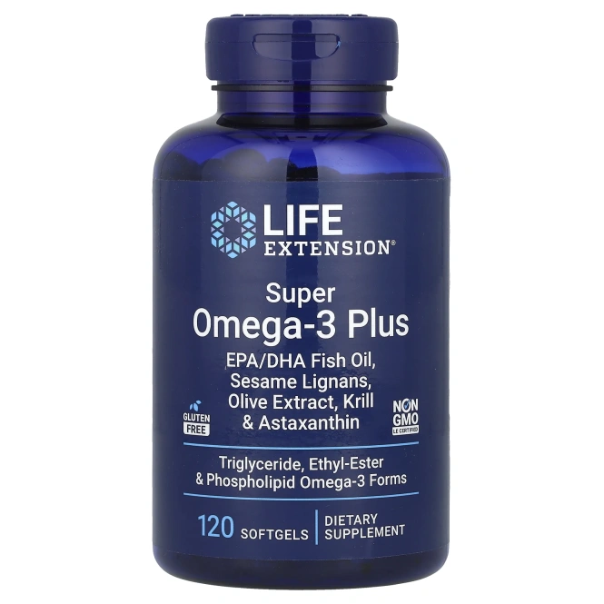 Life Extension Super Omega-3 Plus, 120 мягких желатиновых капсул