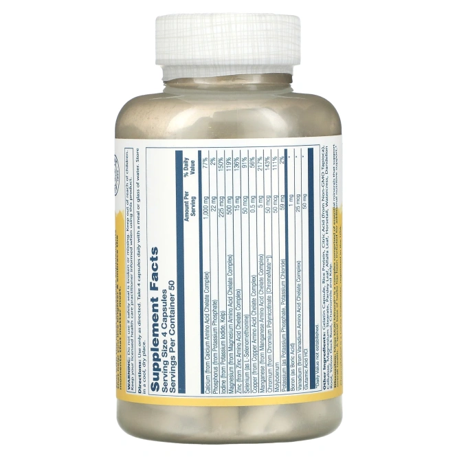 Solaray, Мультиминералы, без железа, 200 капсул