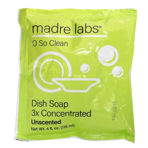 Madre Labs, средство для мытья посуды, тройной концентрации, без запаха, 1 пакетик, 118 мл (4 унции)