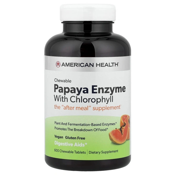 American Health, Chewable Papaya Enzyme With Chlorophyll , 600 Chewable Tablets