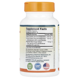 American Biosciences, USA Premium Turmeric Curcumin, 1,500 mg, 90 Vegetarian Capsules (500 mg per Capsule)