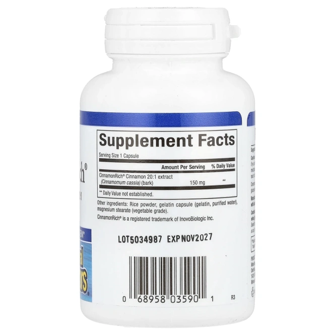 Natural Factors, WellBetX, CinnamonRich, 150 мг, 60 капсул