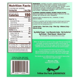 Munk Pack, жевательный батончик-мюсли, миндальная паста и шоколадная крошка, 4 батончика по 32 г (1,12 унции)