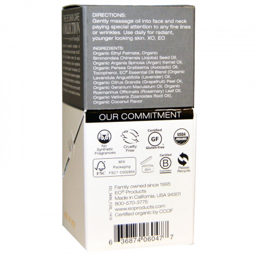EO Products, Антивозрастной Уход за Кожей, Увлажняющее аргановое масло для лица, 1 унция (30 мл)