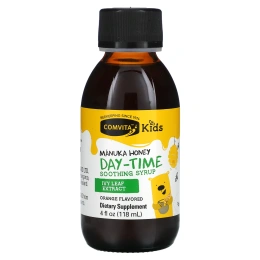 Comvita, Comvita Kids, Day-Time Soothing Syrup with Ivy Leaf, UMF 10+ Manuka Honey, Orange Flavor, 4 fl oz (118 ml)