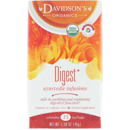Davidson's Tea, Ayurvedic Infusions, Digest, 25 Tea Bags, 1.58 oz (45 g)