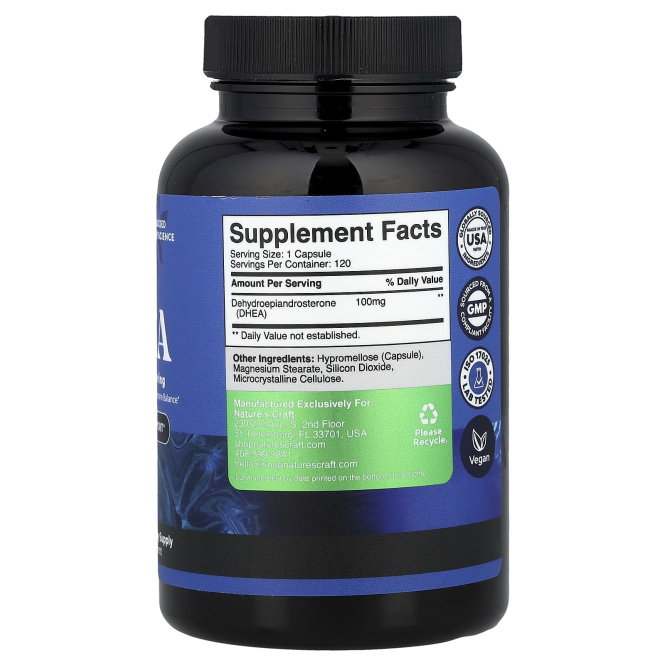 Nature's Craft, ДГЭА, 100 мг, 120 капсул
