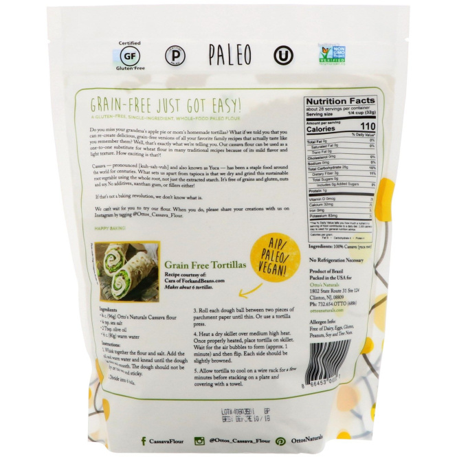 Otto's Naturals, Мука маниоки, 32 унц. (907 г)