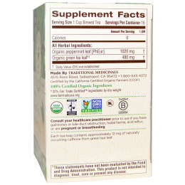 Traditional Medicinals, Органический зеленый чай с мятой перечной, 16 пакетиков, 0.85 унций (24 г)