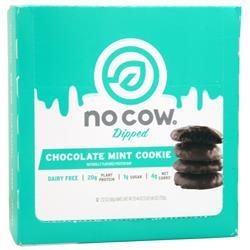 D's Naturals, Протеиновый батончик No Cow Dipped Шоколадно-мятное печенье 12 батончиков