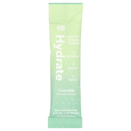 310 Nutrition, Hydrate, Electrolyte Drink Mix, Cucumber, 30 Sticks, 0.19 oz (5.4 g) Each