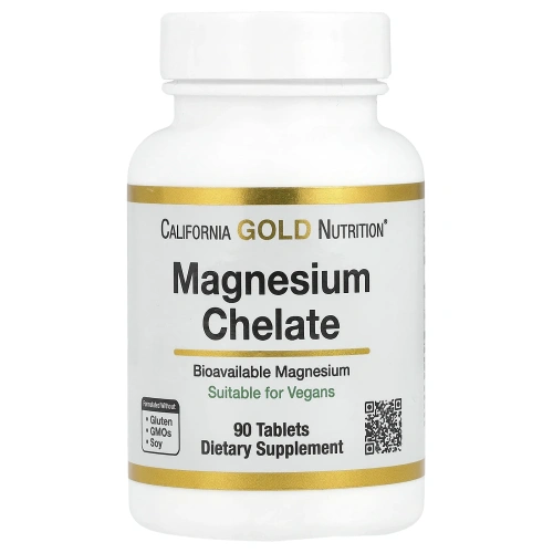 California Gold Nutrition, хелат магния, 210 мг, 90 таблеток