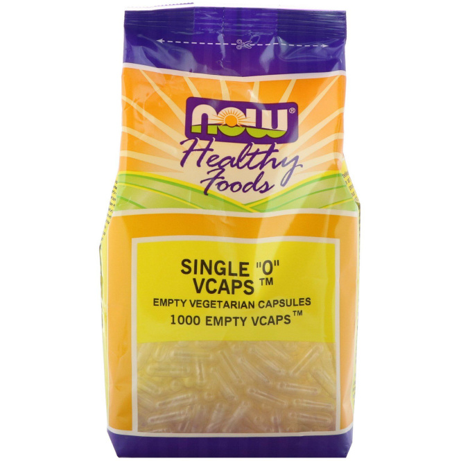 Now Foods, Отдельные капсулы "0" Vcaps, 1000 пустых капсул Vcaps