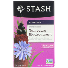 Stash Tea, Травяной чай с ароматом ямбери и черной смородины, без кофеина, 20 чайных пакетиков, 1,1 унции (32 г)