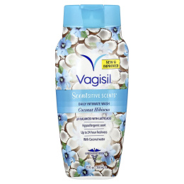Vagisil, Scentsitive Scents®, средство для ежедневного умывания, кокос и гибискус, 354 мл (12 жидк. унций)