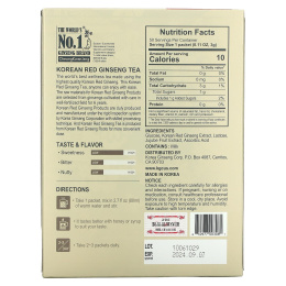 JungKwanJang, Чай из корейского красного женьшеня, 50 пакетиков, 0,105 унц. (3 г) каждый