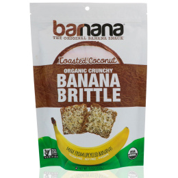 Barnana, Органические хрустящие банановые козинаки, жареный кокос, 100 г