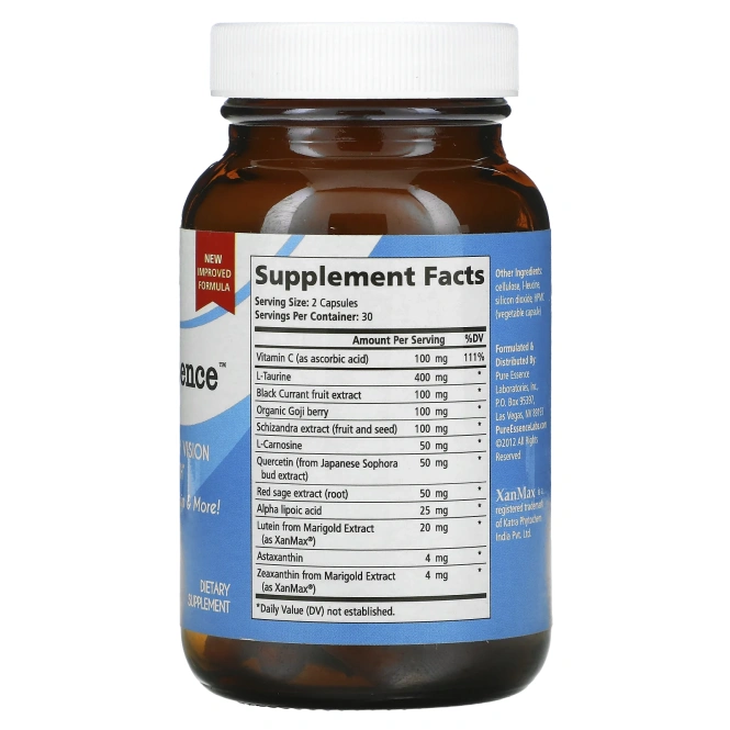 Pure Essence, VisionEssence, 60 растительных капсул