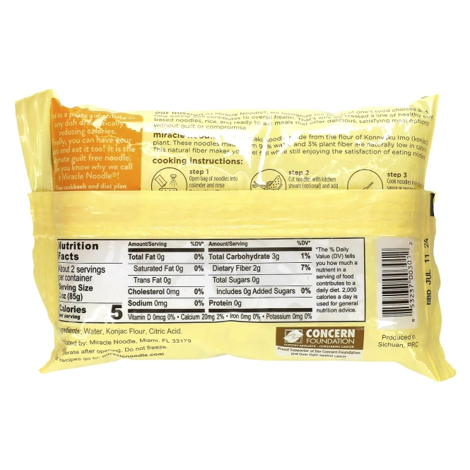 Miracle Noodle, Паста ширатаки конджак, Фетуччини, 7 унц. (200 г)