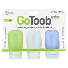 Humangear, GoToob® Мини, синий, прозрачный и зеленый, 3 шт. по 27 мл (0,9 жидк. унции)