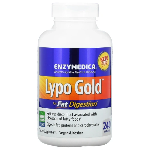 Enzymedica, Lypo Gold, препарат для переваривания жиров, 240 капсул