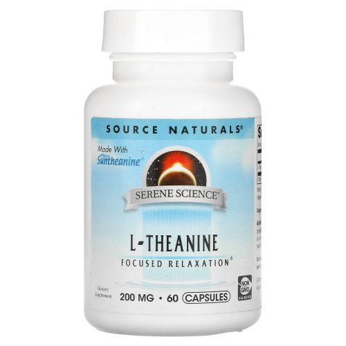 Source Naturals, L-Тианин, 200 мг, 60 капсул