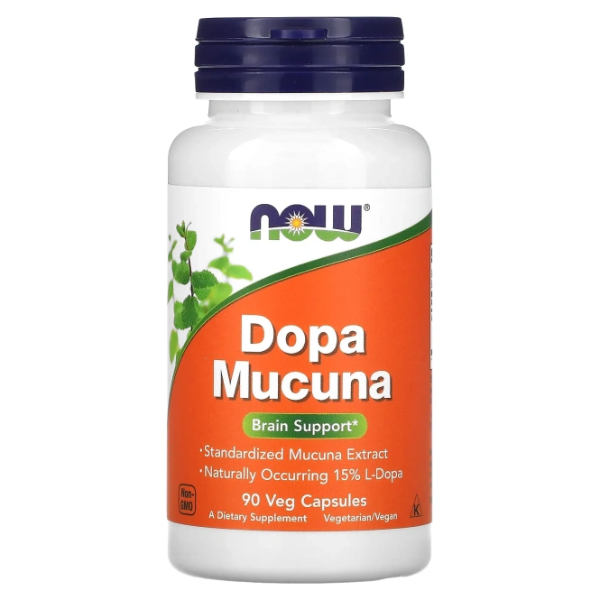 Dopa Mucuna NOW Мукуна жгучая, 90 капсул в растительной оболочке