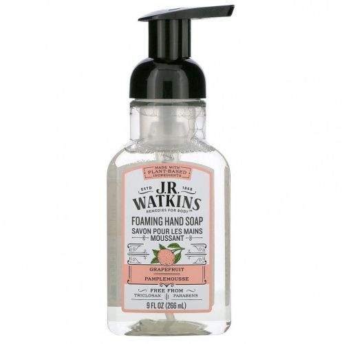J R Watkins, Пенящееся мыло для рук, грейпфрут, 266 мл (9 жидк. Унций)