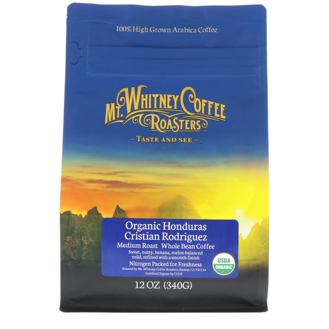 Mt. Whitney Coffee Roasters, Organic Honduras Cristian Rodriguez, цельнозерновой кофе, 340 г