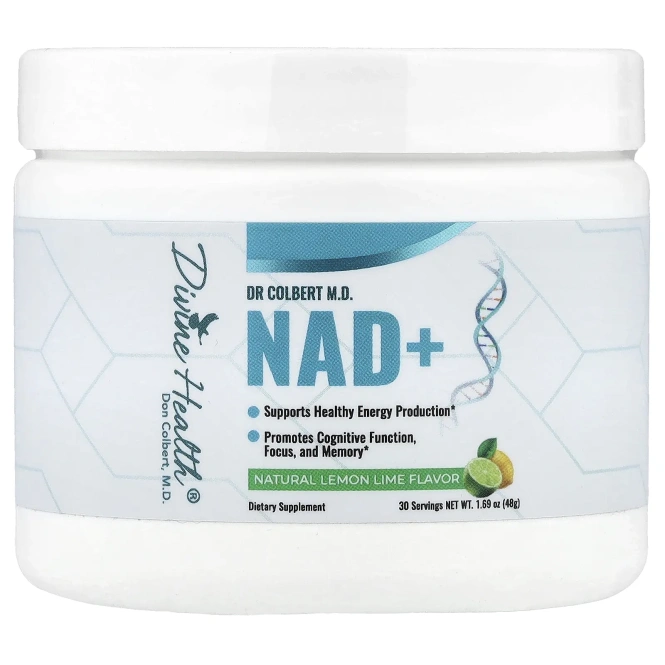Divine Health, Компания Dr. Coliber MD, NAD+, со вкусом лимона и лайма, 48 г (1,69 унции)