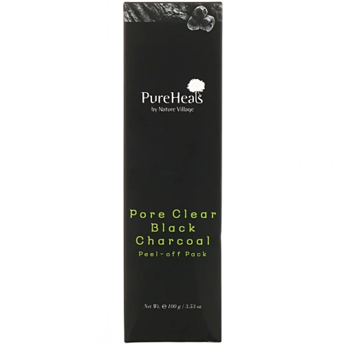 PureHeals, Pore Clear Black Charcoal, отшелушивающая маска для лица, 100 г (3,53 унции)