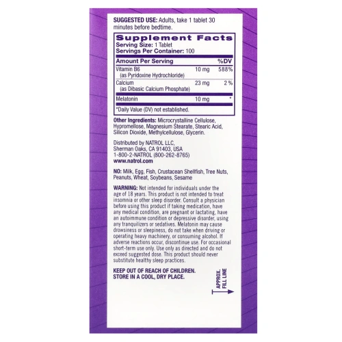 Natrol, Мелатонин, улучшенный сон, медленное высвобождение, 10 мг, 100 таблеток